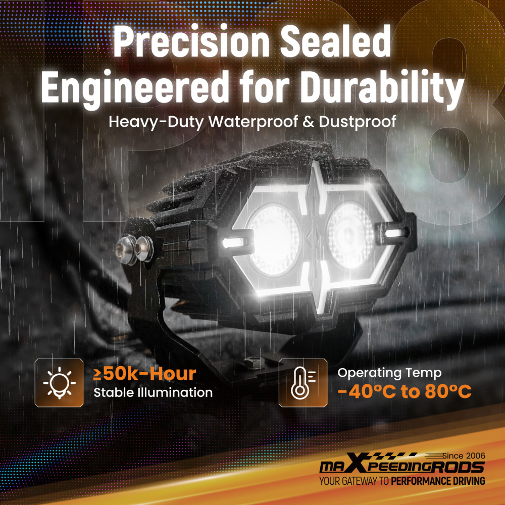 LED Auxiliary Light For Off-Road Truck Excavator 4.5x2.5 108W Spot Flood Combo