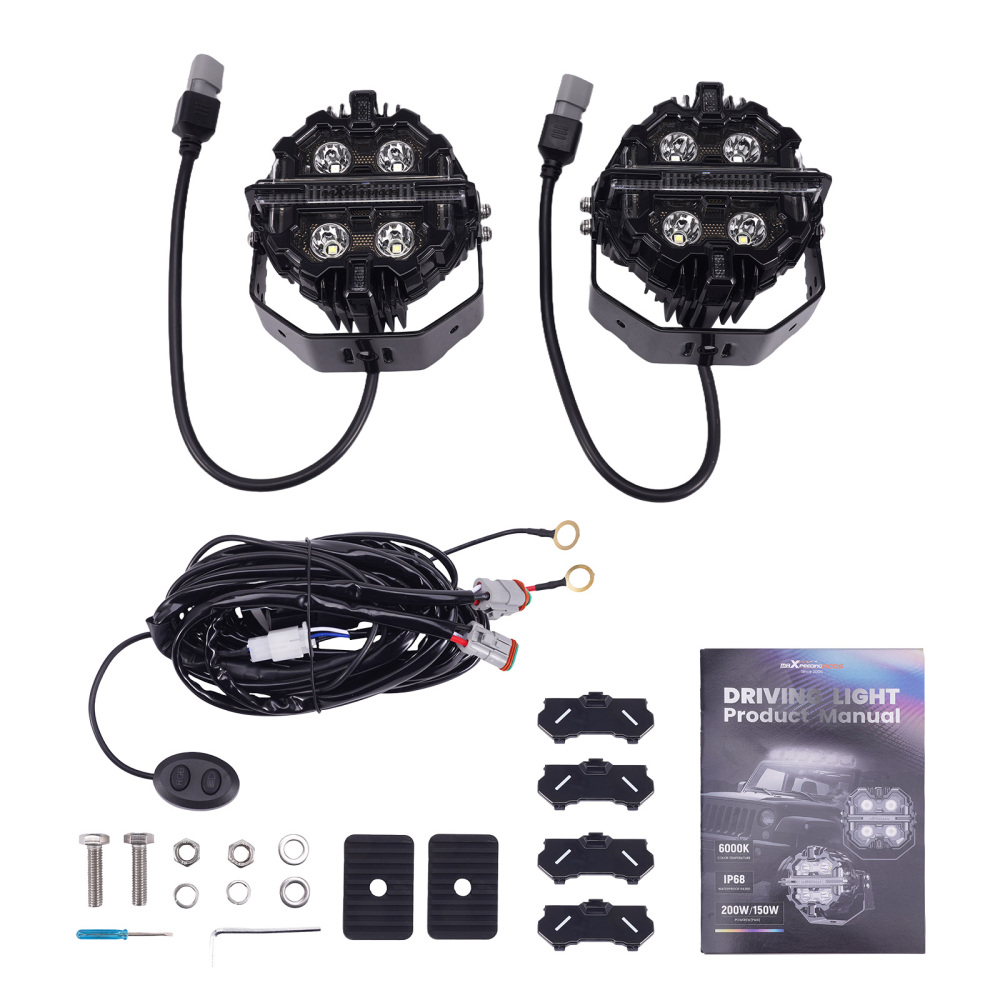 5 212W LED Driving Light Spot Beam RGB DRL For SUV 4X4 ATV Off Road Round IP68