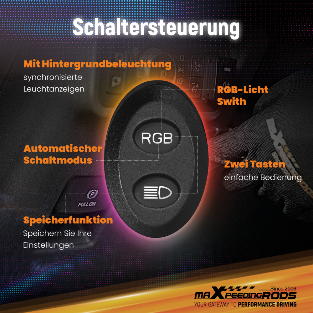 Luci LED Pod da 5pollici, fascio luminoso RGB DRL, luce fuoristrada bianca ambra