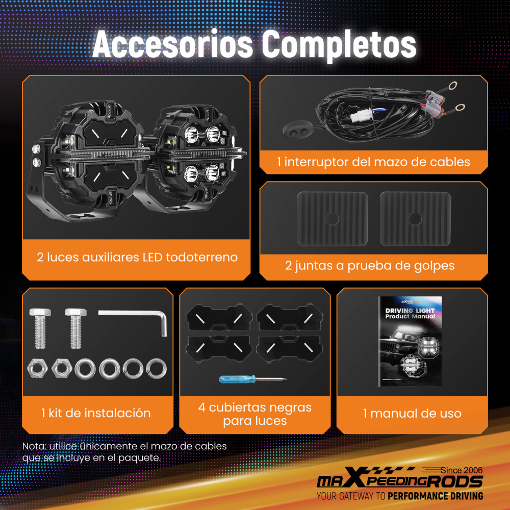 Luci LED Pod da 5pollici, fascio luminoso RGB DRL, luce fuoristrada bianca ambra