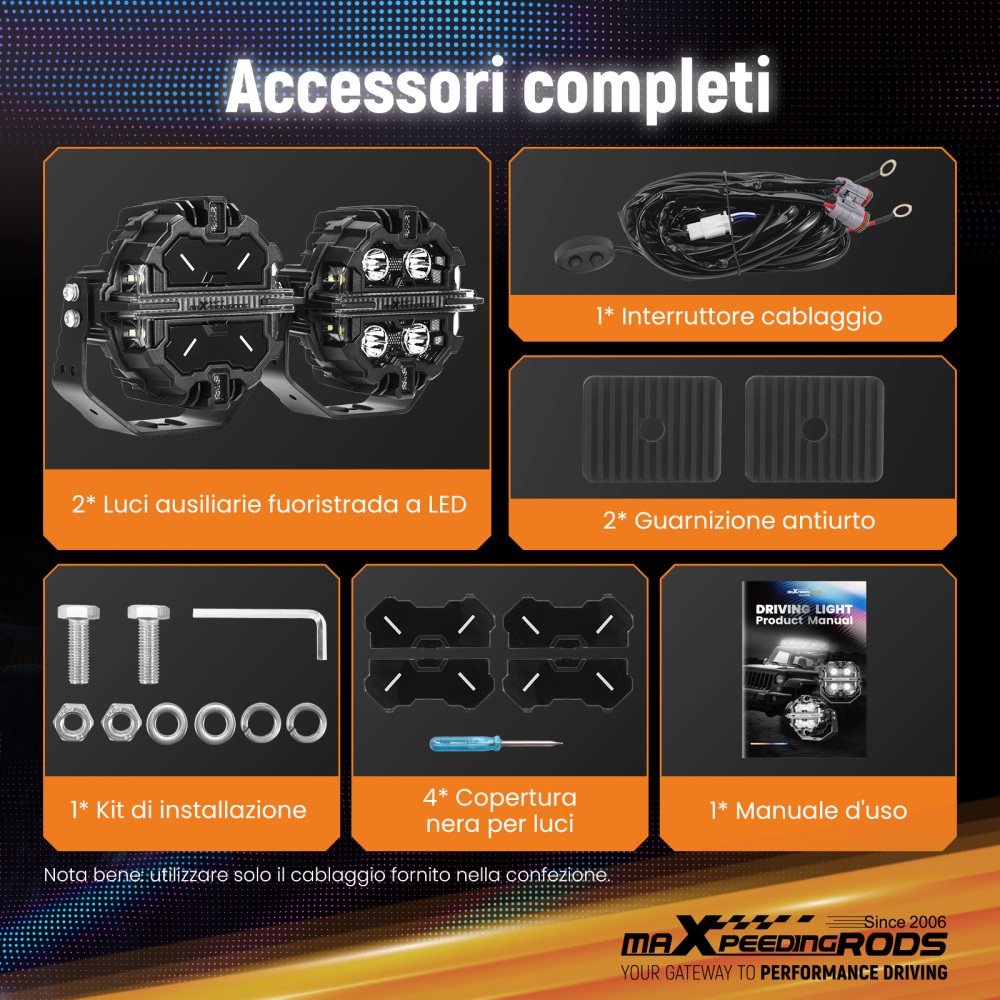 Luci LED Pod da 5pollici, fascio luminoso RGB DRL, luce fuoristrada bianca ambra