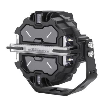 Feux de route à LED 5 pouces, faisceau spot RGB DRL, blanc ambre, tout-terrain