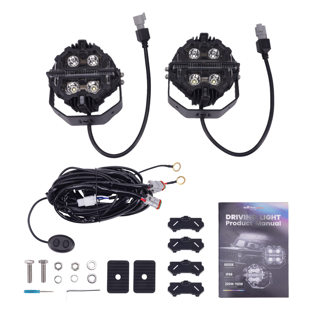 5inch 212W LED Driving Lights Spot Beam RGB DRL Round Pod Lamp compatible for White 6000K IP68