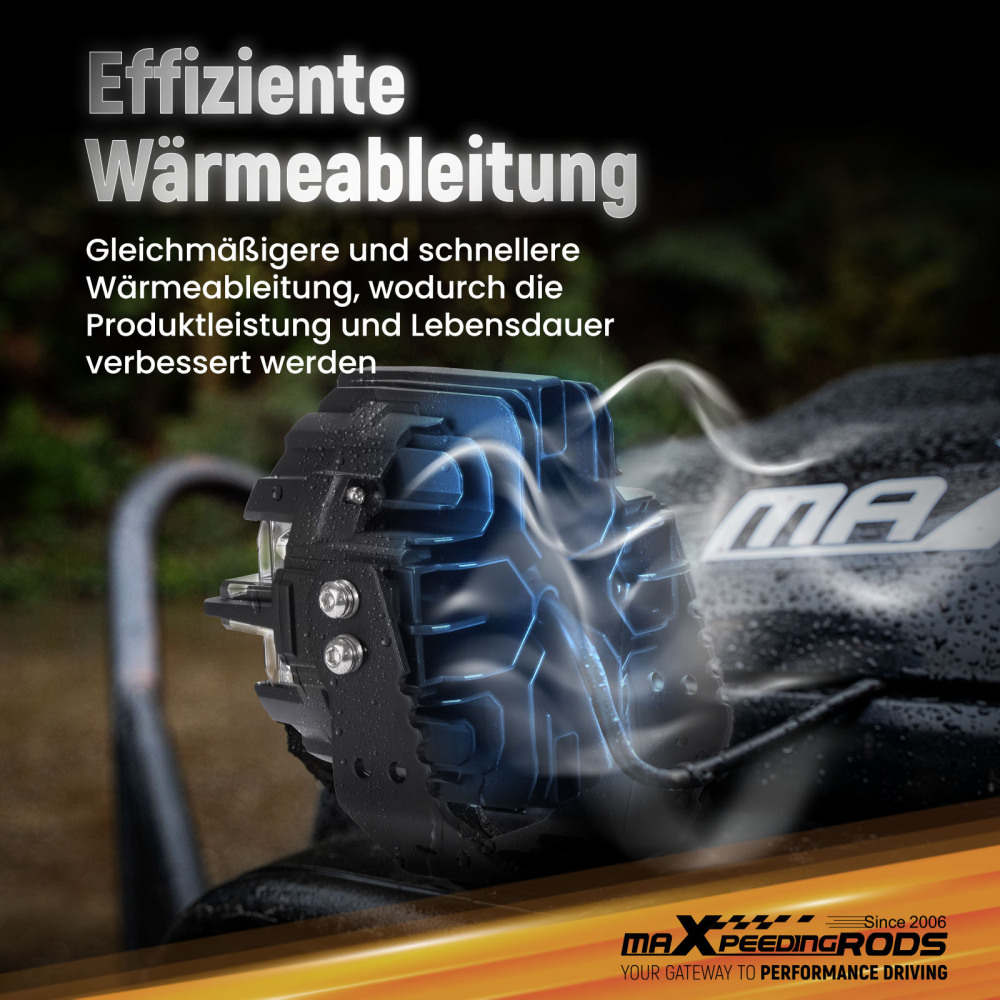 Luci di guida a LED da 5 per fuoristrada, bianche + ambra, DRL, IP68, 178 W