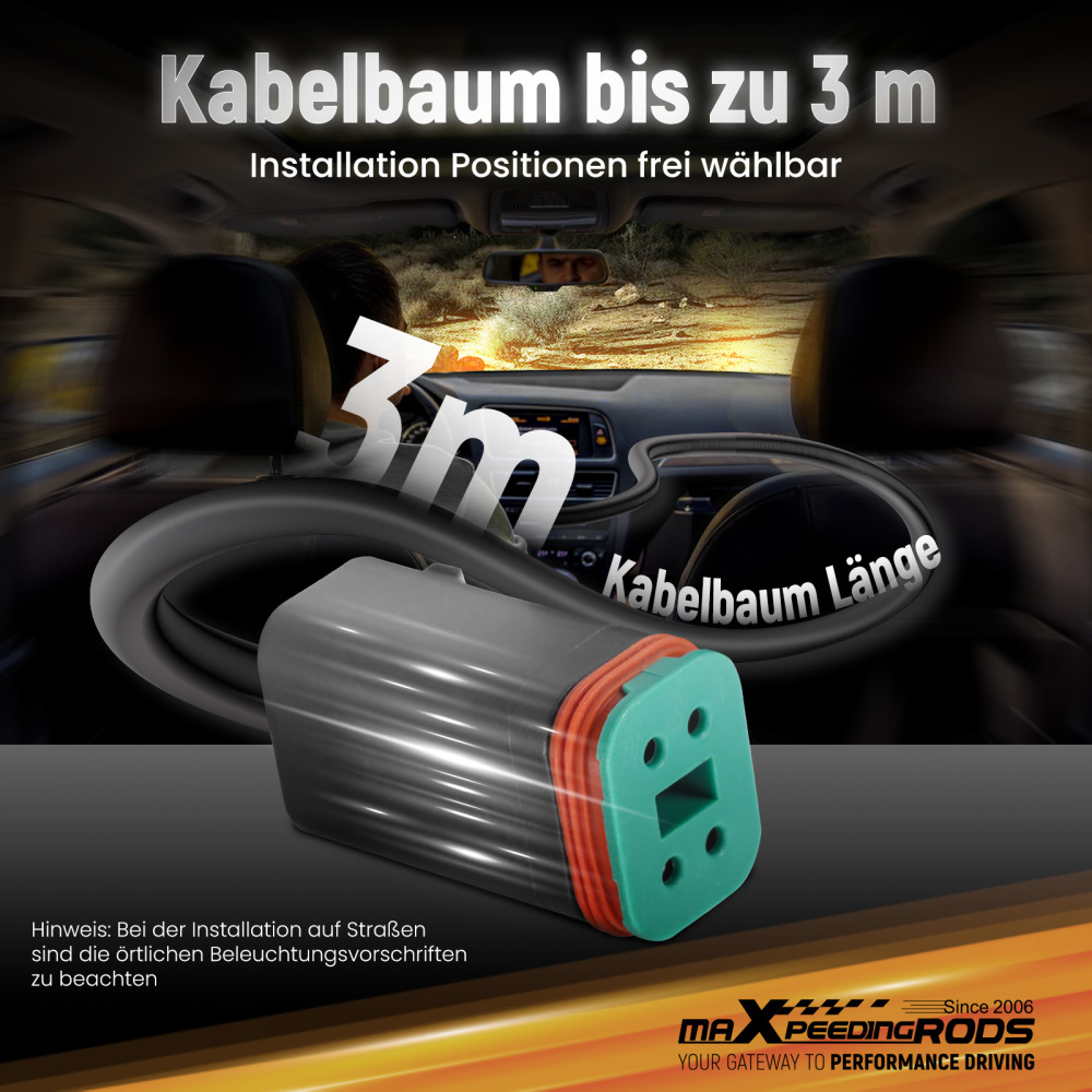 Luci di guida a LED da 5 per fuoristrada, bianche + ambra, DRL, IP68, 178 W