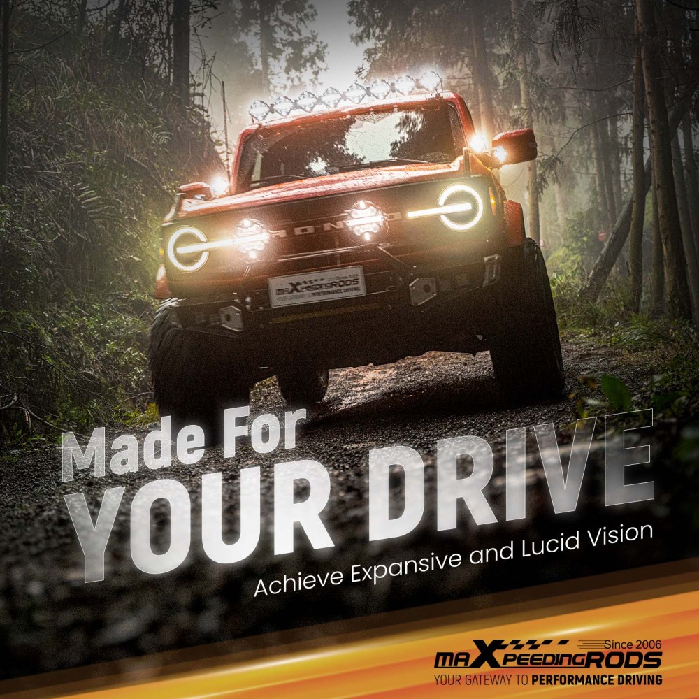 Luci di guida a LED da 5 per fuoristrada, bianche + ambra, DRL, IP68, 178 W