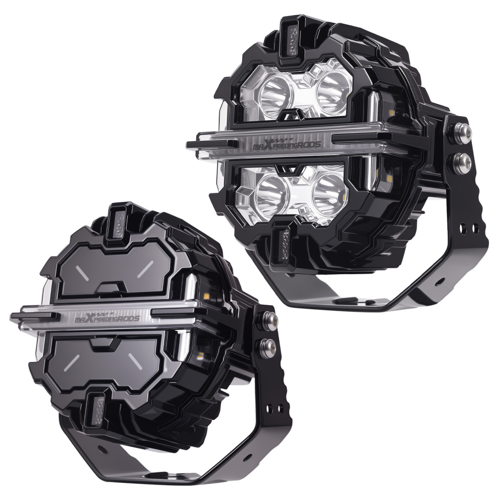 Luci di guida a LED da 5 per fuoristrada, bianche + ambra, DRL, IP68, 178 W