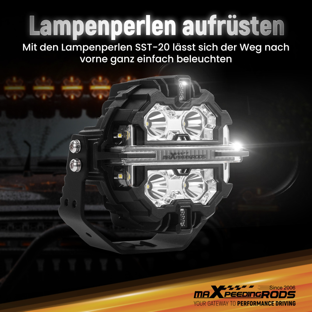 Luci di guida a LED da 5 Spot Flood Combo 178W Bianco DRL Off Road Light Pods