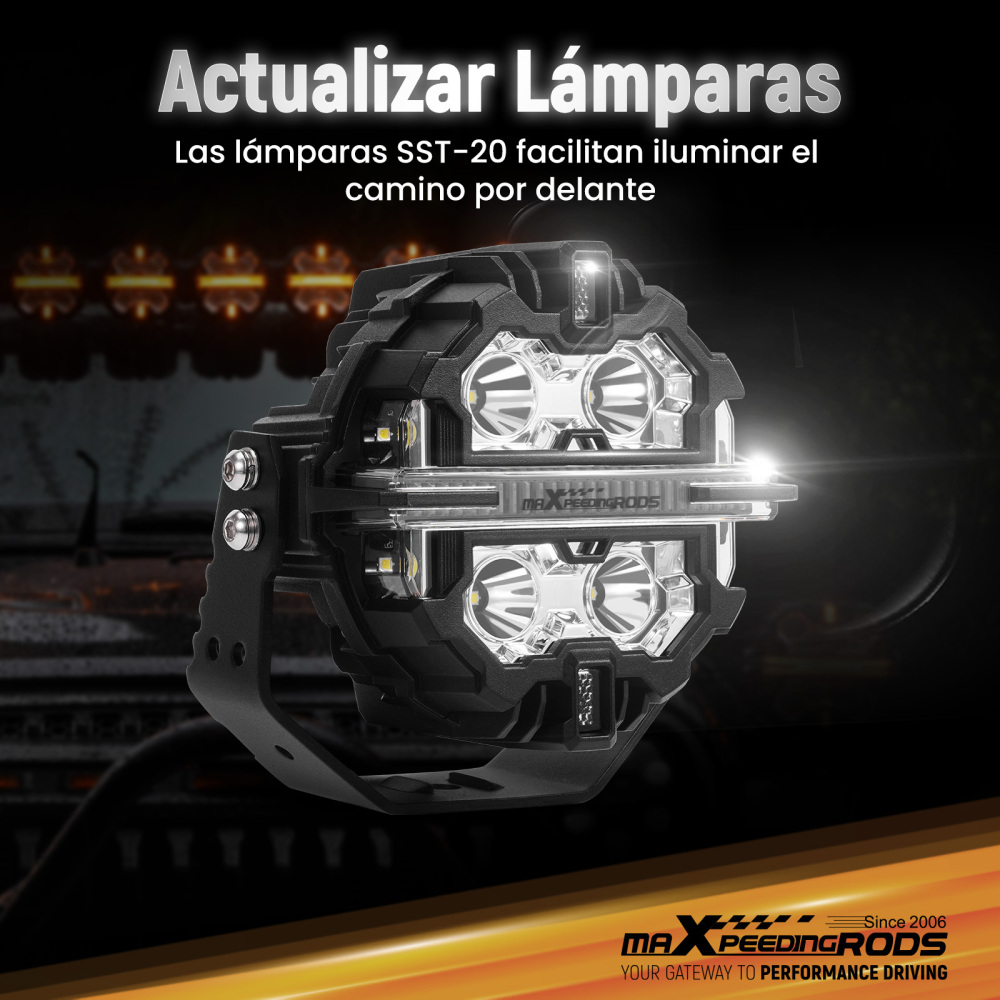Luci di guida a LED da 5 Spot Flood Combo 178W Bianco DRL Off Road Light Pods