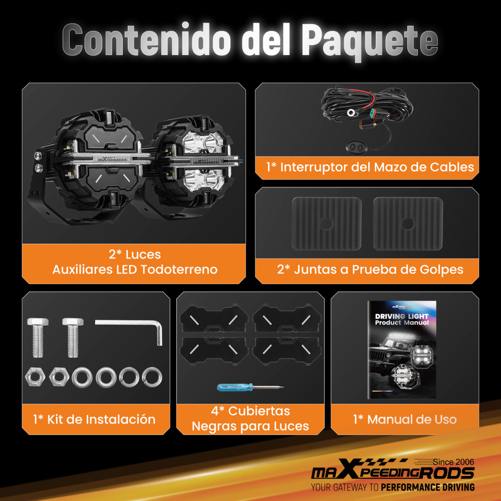 Luci di guida a LED da 5 Spot Flood Combo 178W Bianco DRL Off Road Light Pods