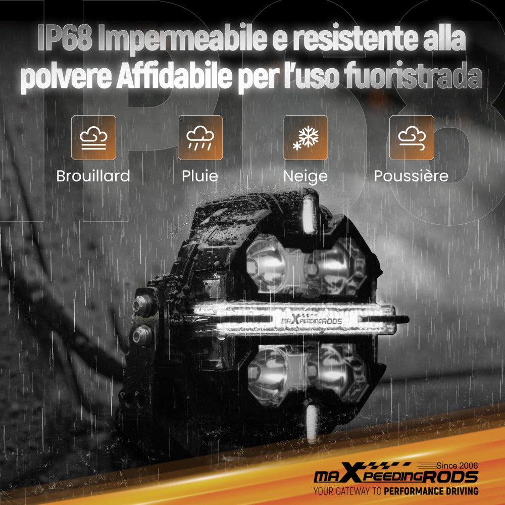 Luci di guida a LED da 5 Spot Flood Combo 178W Bianco DRL Off Road Light Pods