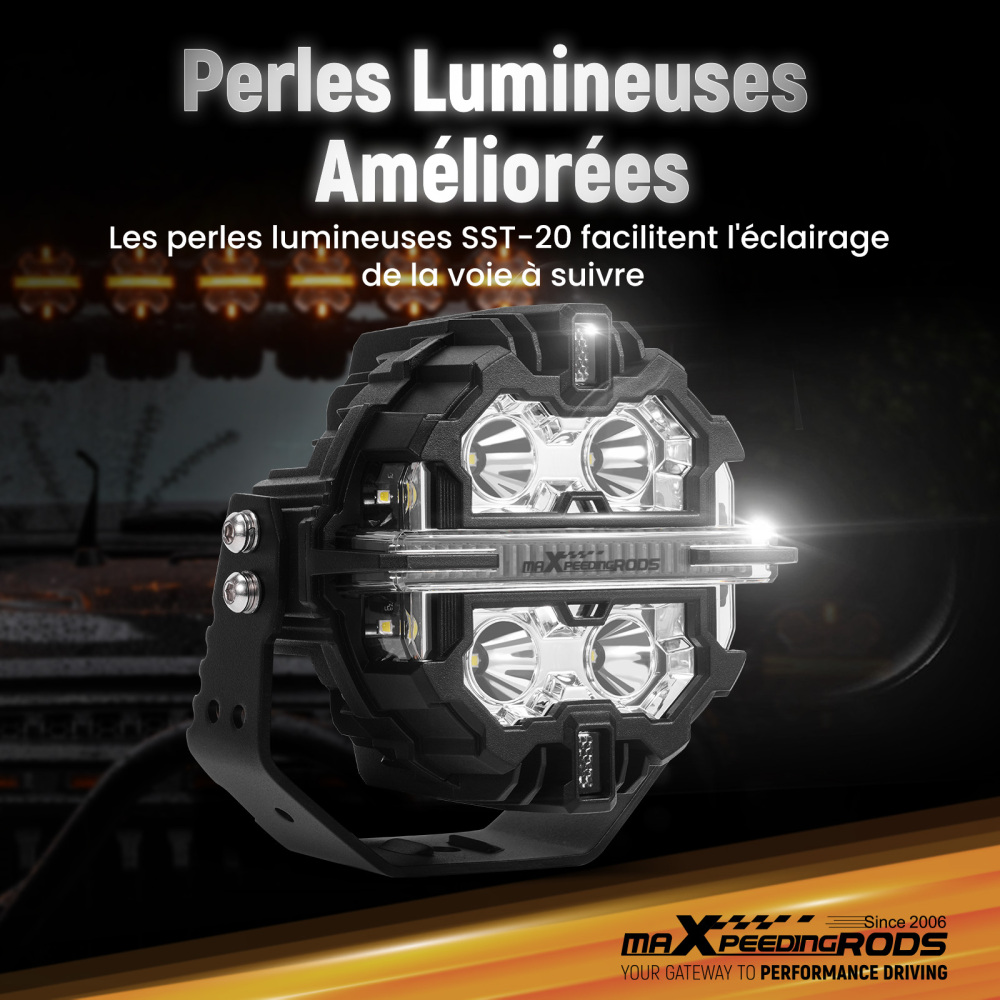 Luci di guida a LED da 5 Spot Flood Combo 178W Bianco DRL Off Road Light Pods