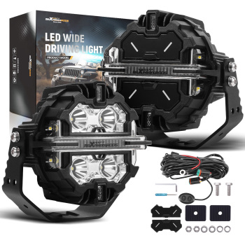 5 178W LED Driving Lights Spot Beam DRL compatible for White Amber Pod Lights IP68 270° 6000K