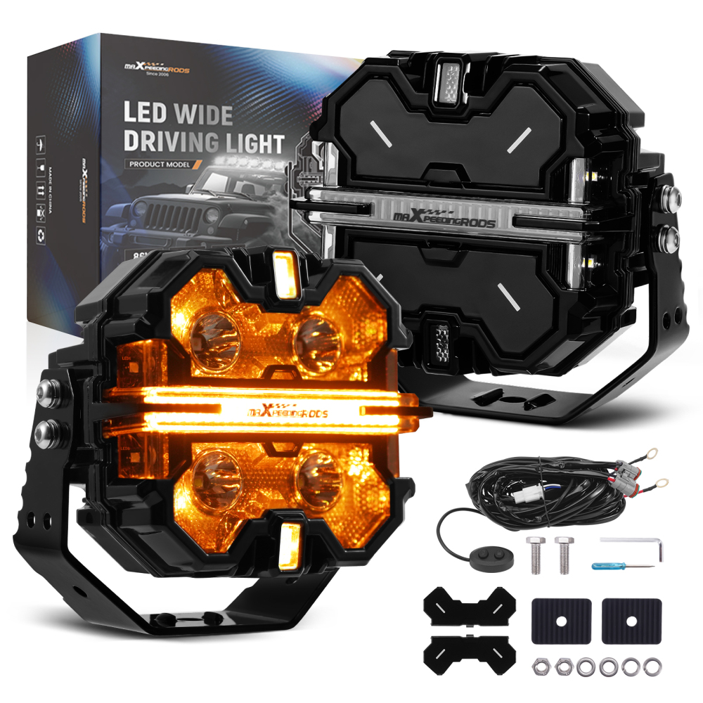5inch Square 212W LED Driving Light Bar Spot Flood Combo RGB DRL Off Road IP68