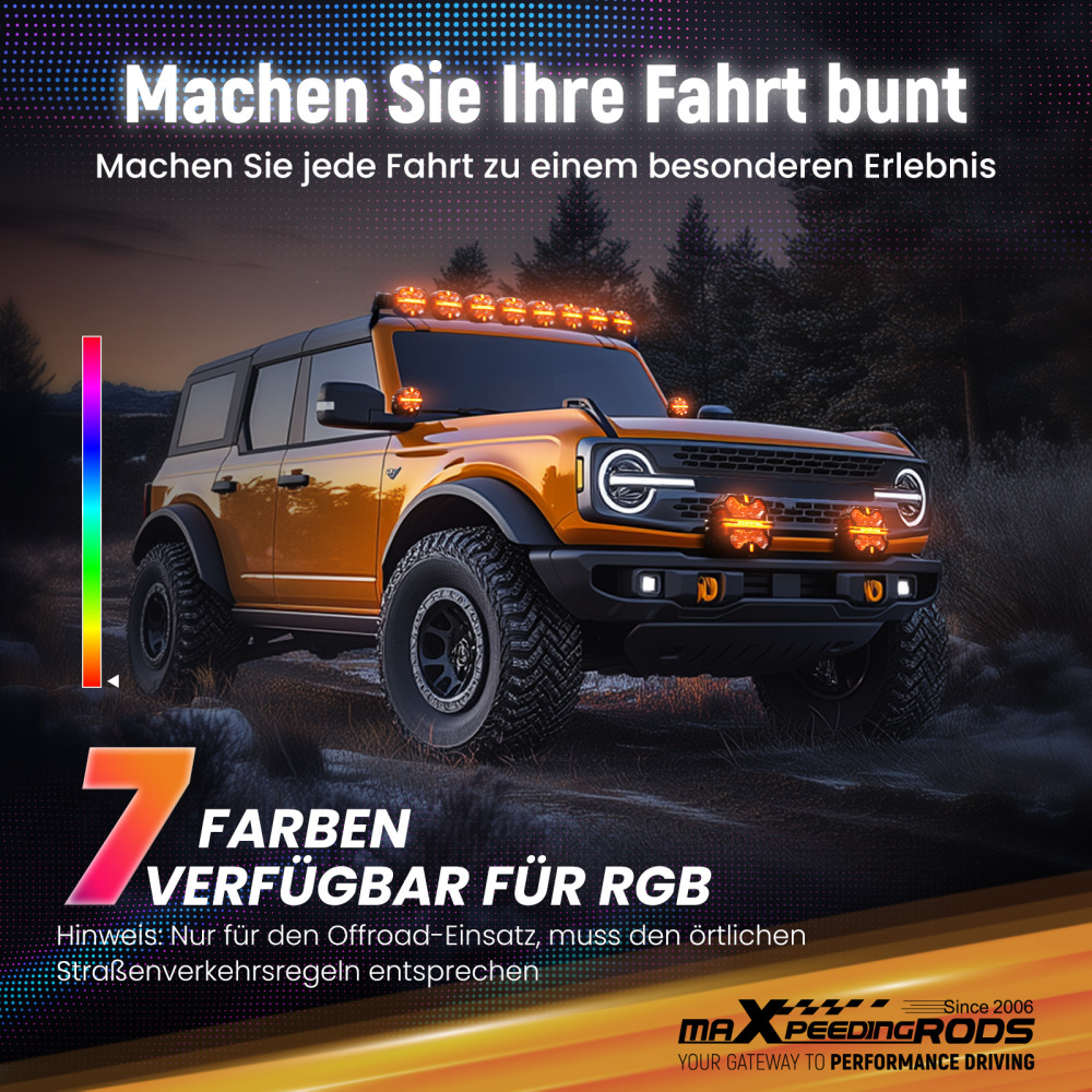 5inch Square 212W LED Driving Light Bar Spot Flood Combo RGB DRL Off Road IP68