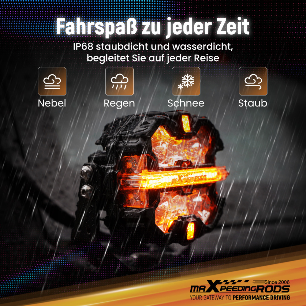 5inch Square 212W LED Driving Light Bar Spot Flood Combo RGB DRL Off Road IP68