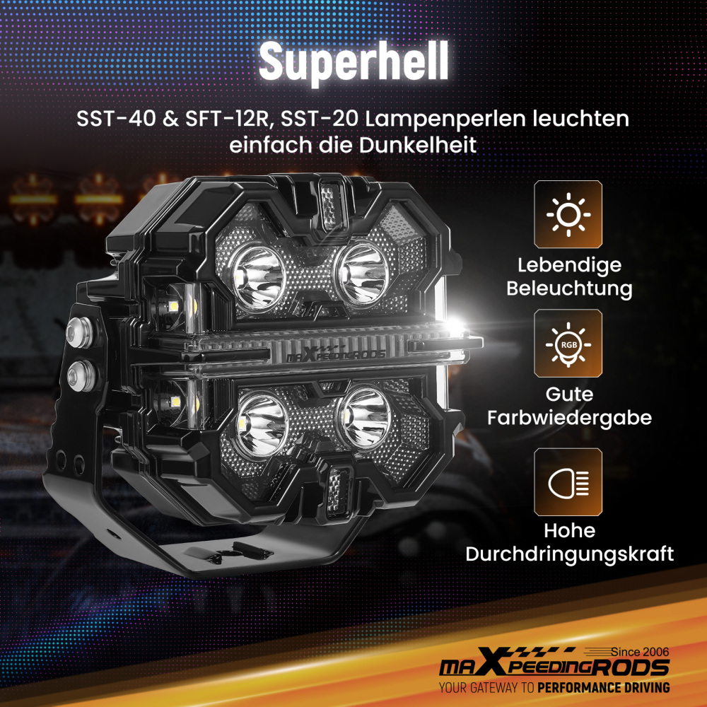 5inch Square 212W LED Driving Light Bar Spot Flood Combo RGB DRL Off Road IP68