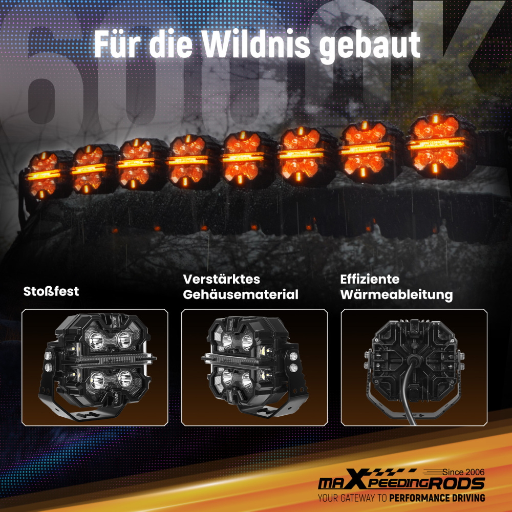 5inch Square 212W LED Driving Light Bar Spot Flood Combo RGB DRL Off Road IP68