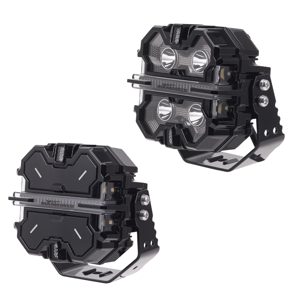 Coppia Luci LED Ausiliarie 212W Spot Light RGB DRL Bianco Ambra Universal 5inch