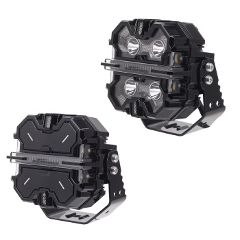 Coppia Luci LED Ausiliarie 212W Spot Light RGB DRL Bianco Ambra Universal 5inch