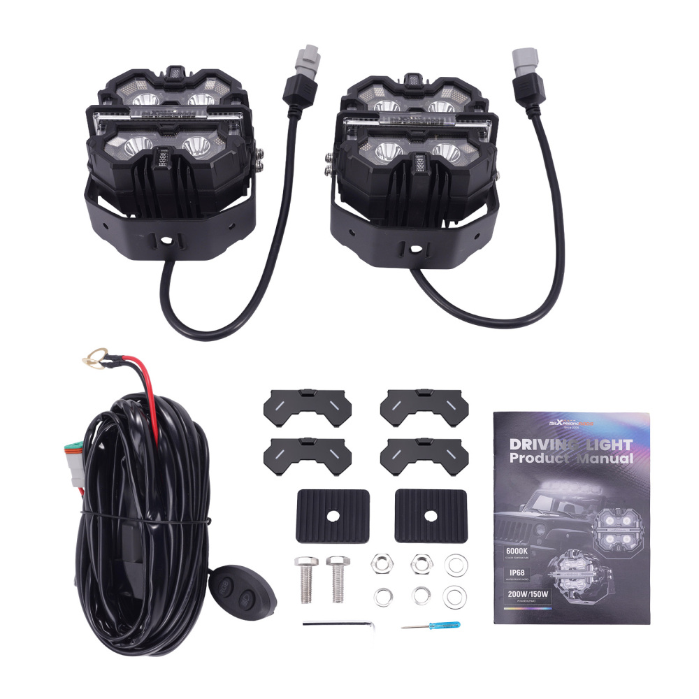 5inch 212W LED Driving Light Pods Spot Beam RGB DRL For ATV UTV 4X4 compatible for White 6000K