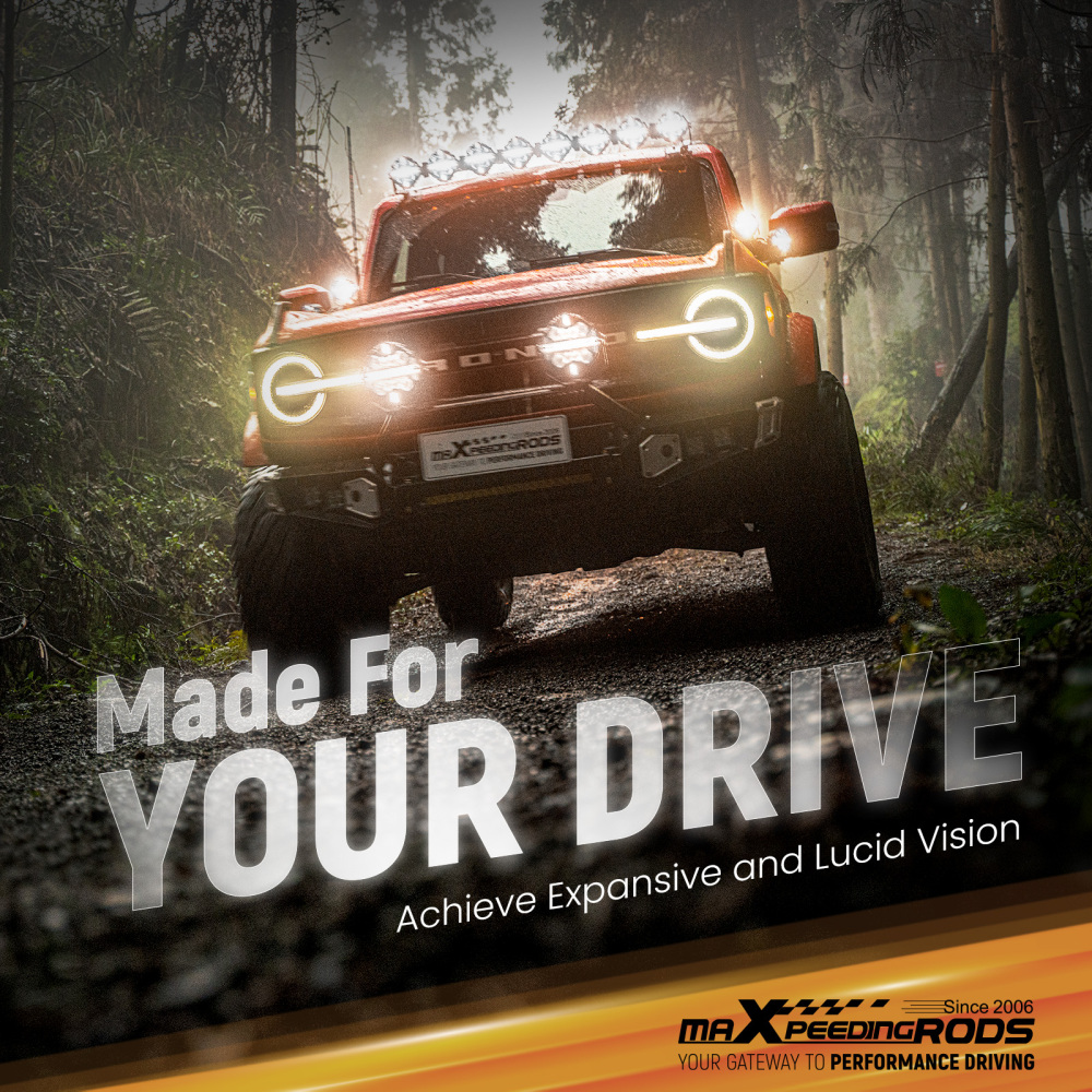 Kit luci di guida a LED compatibile per Jeep UTV Spot Beam Side Shooter 21360LM Bianco 6000K