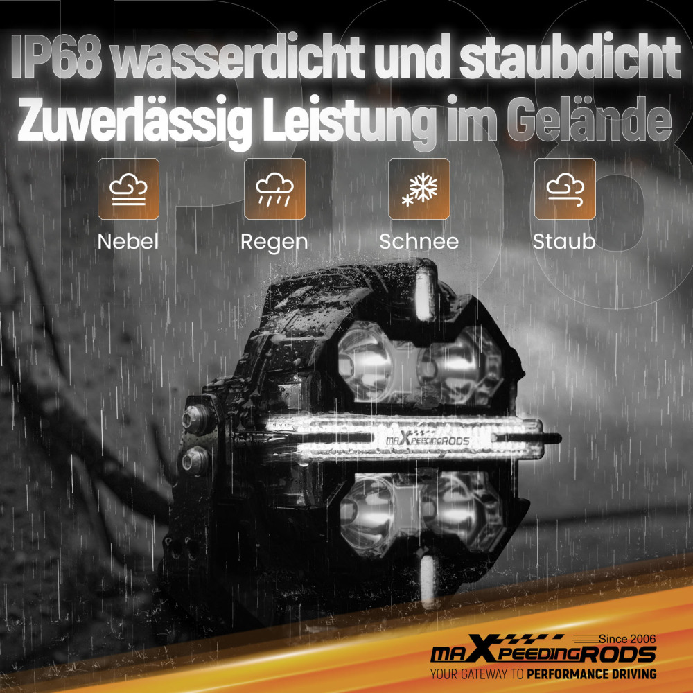 Kit luci di guida a LED compatibile per Jeep UTV Spot Beam Side Shooter 21360LM Bianco 6000K