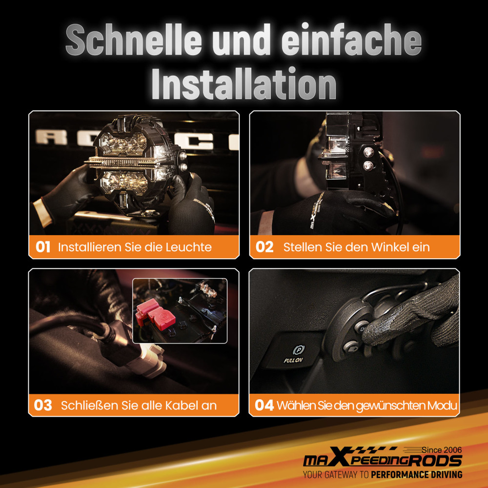 Kit luci di guida a LED compatibile per Jeep UTV Spot Beam Side Shooter 21360LM Bianco 6000K