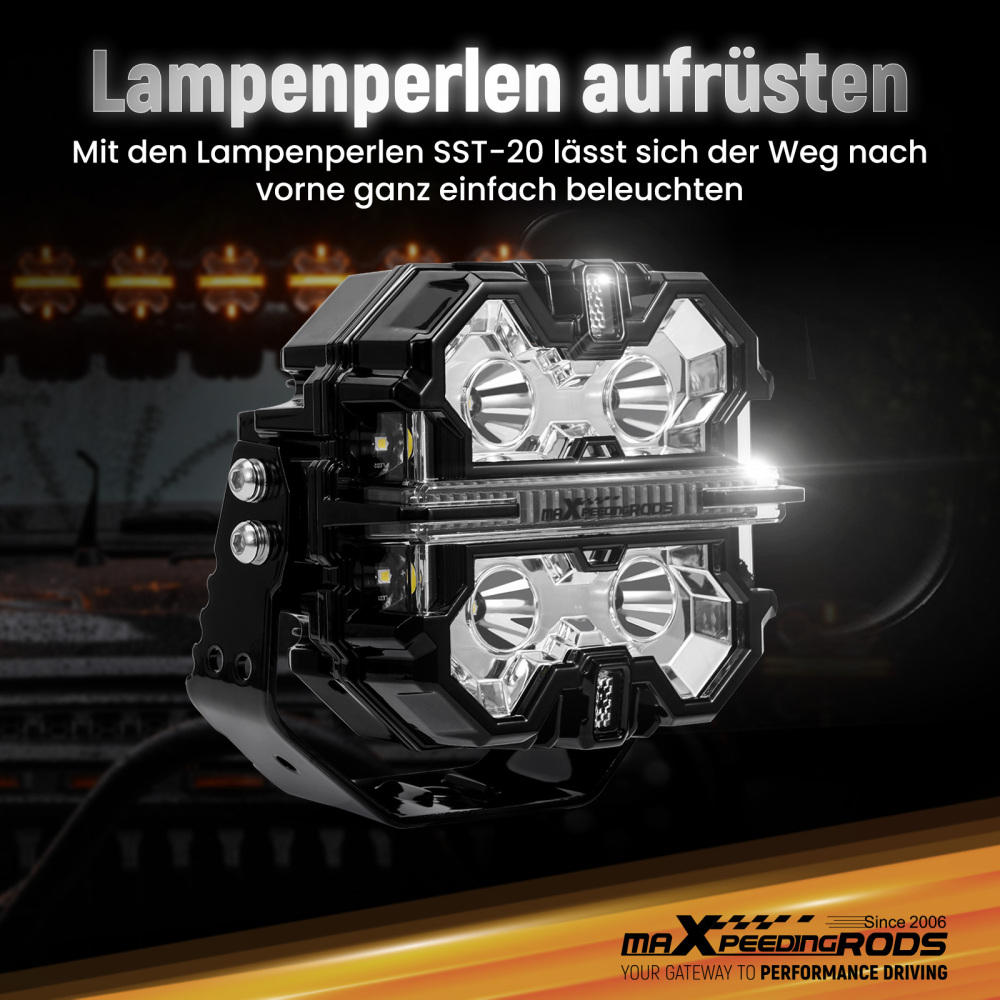 Kit luci di guida a LED compatibile per Jeep UTV Spot Beam Side Shooter 21360LM Bianco 6000K