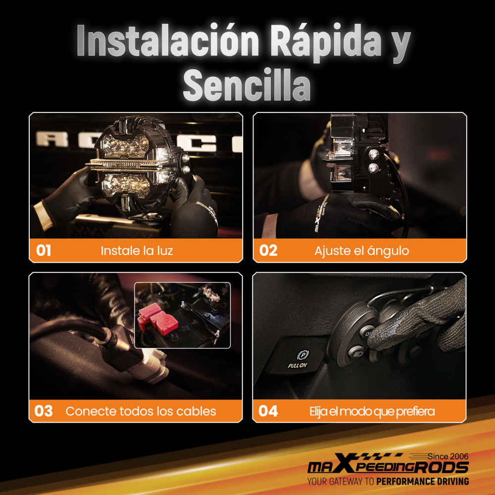 Kit luci di guida a LED compatibile per Jeep UTV Spot Beam Side Shooter 21360LM Bianco 6000K