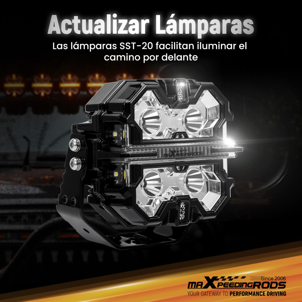 Kit luci di guida a LED compatibile per Jeep UTV Spot Beam Side Shooter 21360LM Bianco 6000K