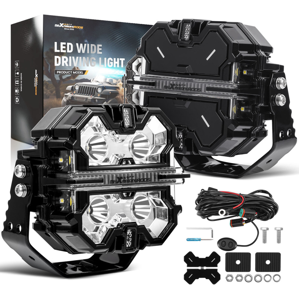 Kit luci di guida a LED compatibile per Jeep UTV Spot Beam Side Shooter 21360LM Bianco 6000K
