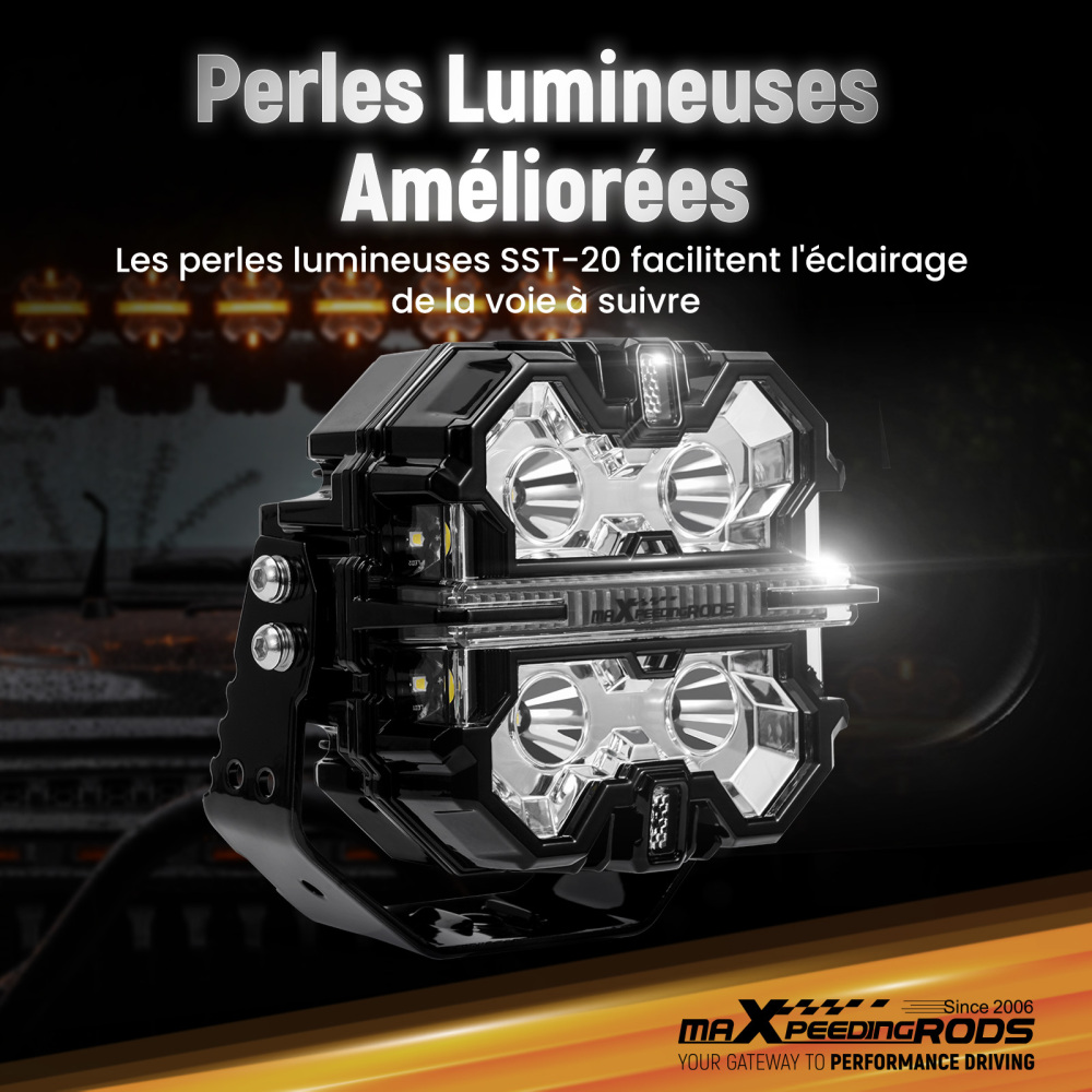 Kit luci di guida a LED compatibile per Jeep UTV Spot Beam Side Shooter 21360LM Bianco 6000K