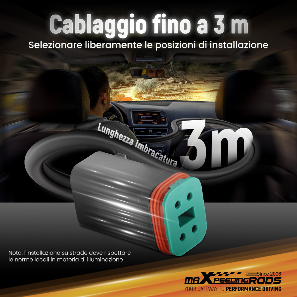 Kit luci di guida a LED compatibile per Jeep UTV Spot Beam Side Shooter 21360LM Bianco 6000K