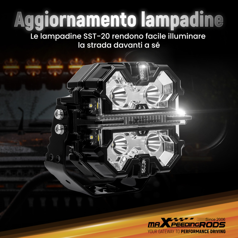 Kit luci di guida a LED compatibile per Jeep UTV Spot Beam Side Shooter 21360LM Bianco 6000K