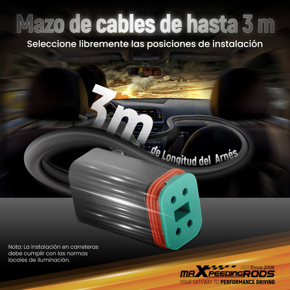 Luce di guida a LED fuoristrada con fascio di luce laterale bianco e ambra DRL