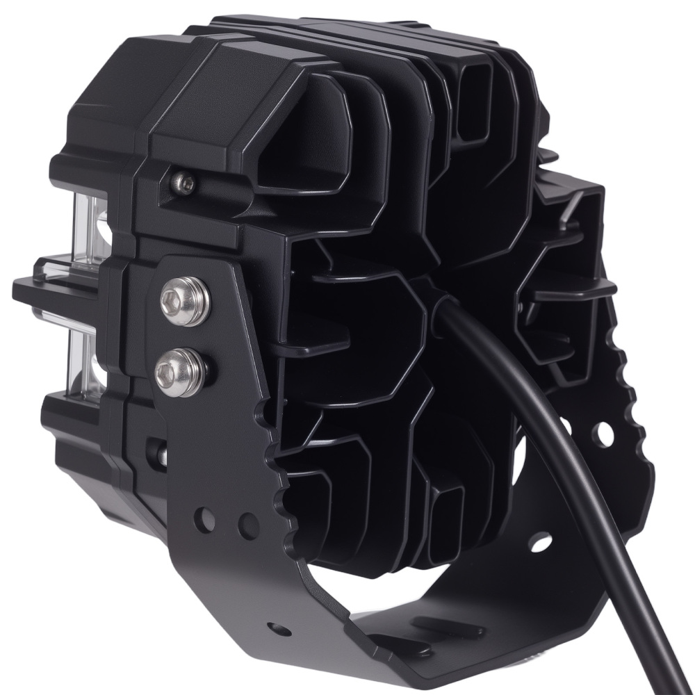 Feu de route à LED tout-terrain, faisceau latéral, feux de jour blancs et ambres