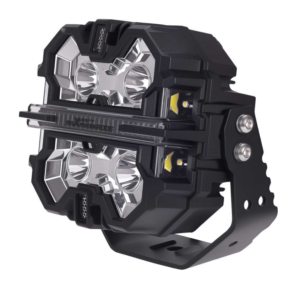 Luce di guida a LED fuoristrada con fascio di luce laterale bianco e ambra DRL