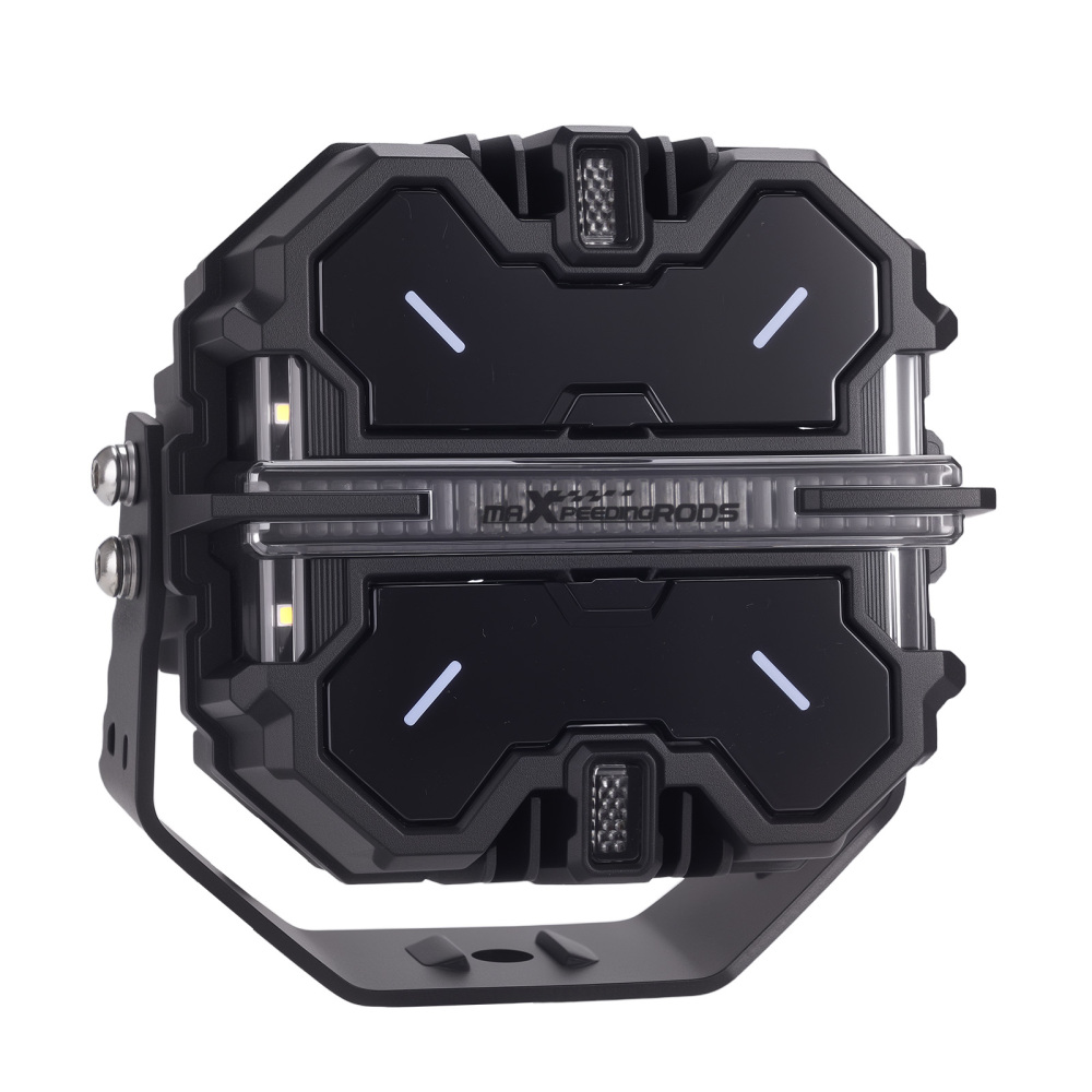 Luce di guida a LED fuoristrada con fascio di luce laterale bianco e ambra DRL