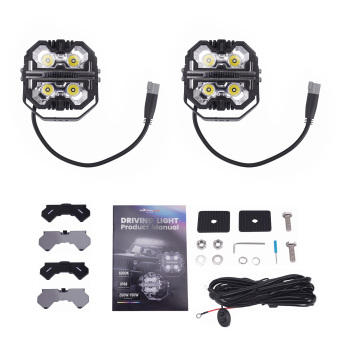 Luce di guida a LED fuoristrada con fascio di luce laterale bianco e ambra DRL