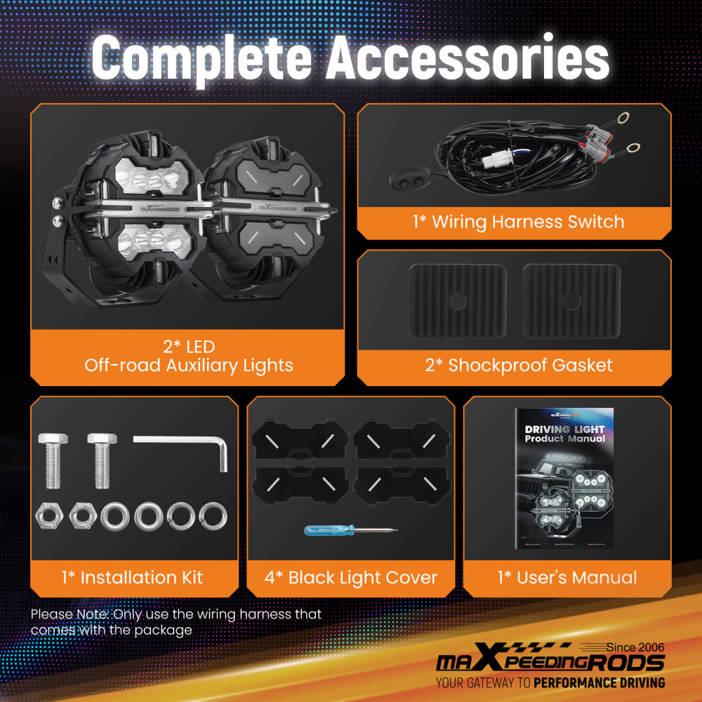 7 Matte Black LED Driving Lights Round Spot BeamSide Shooter RGB DRL Offroad