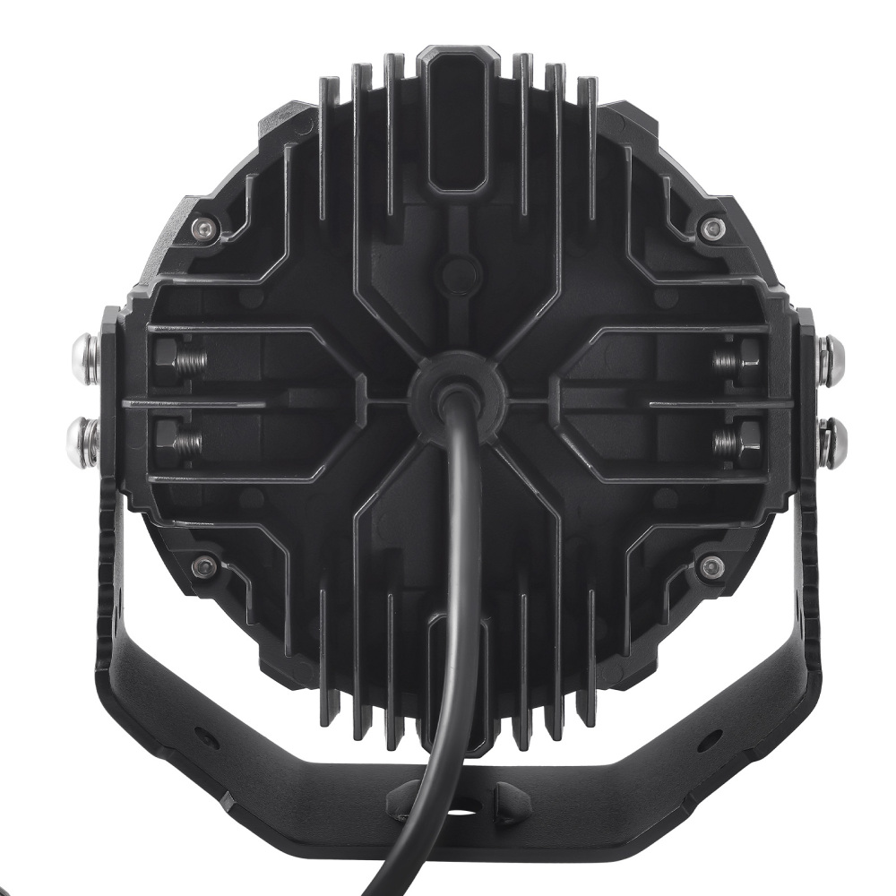 7 Matte Black LED Driving Lights Round Spot BeamSide Shooter RGB DRL Offroad