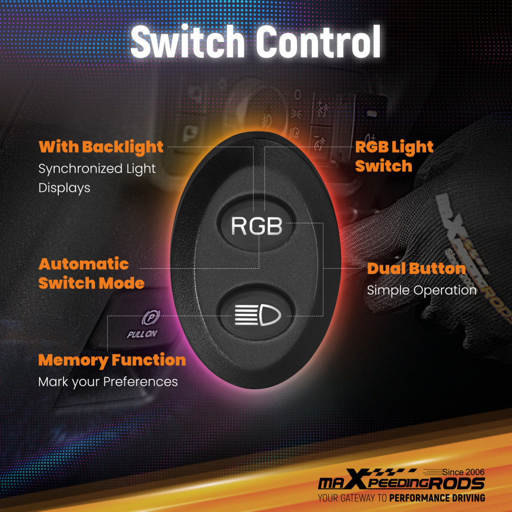 7 Matte Black LED Driving Lights Round Spot BeamSide Shooter RGB DRL Offroad