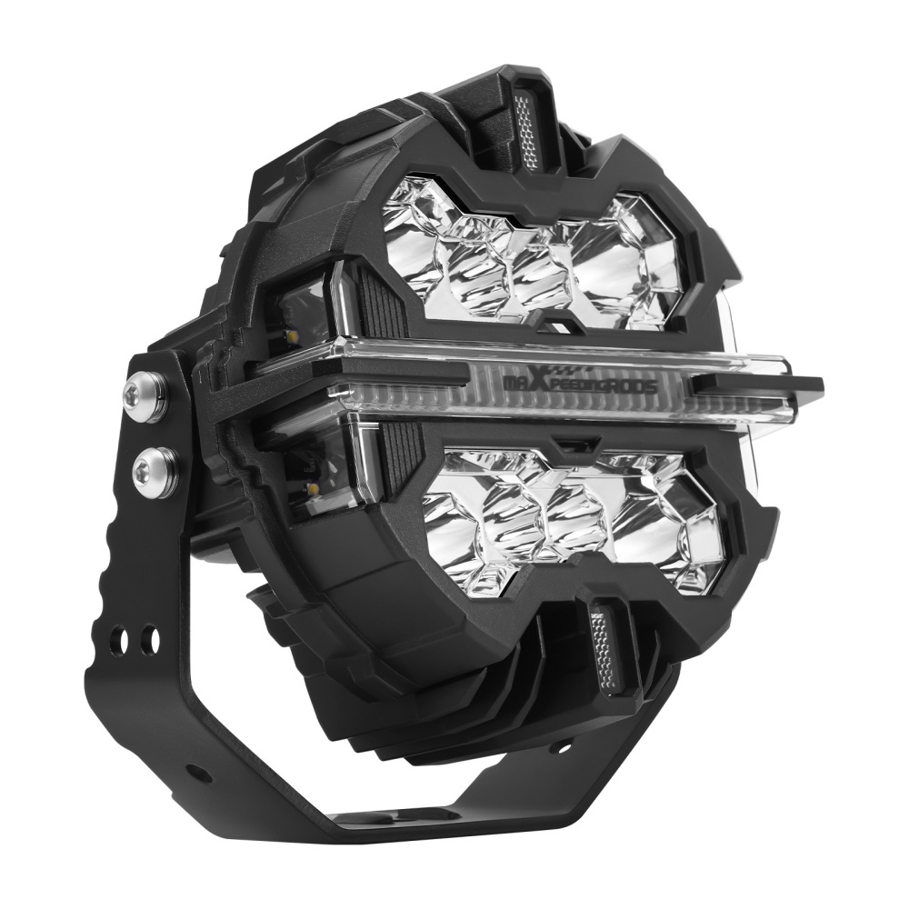 7inch Round Matte Black LED Driving Lights Spot BeamSide Shooter DRL Offroad