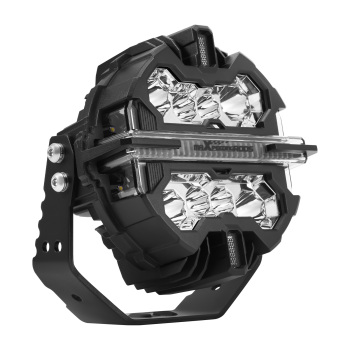 7inch Round Matte Black LED Driving Lights Spot BeamSide Shooter DRL Offroad