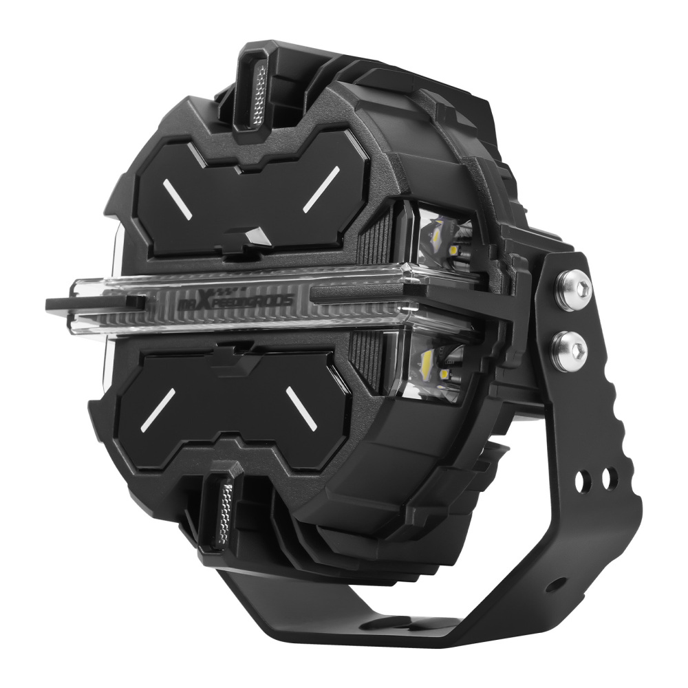 7inch Round Matte Black LED Driving Lights Spot BeamSide Shooter DRL Offroad