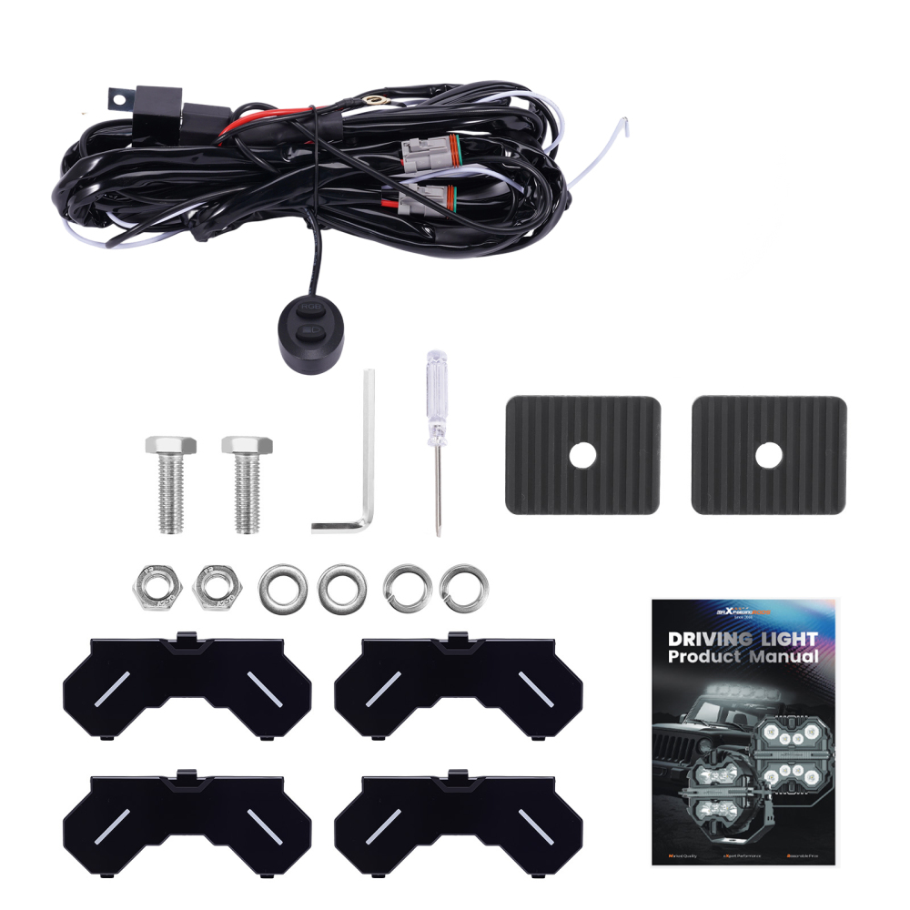 7inch LED Work Light Pods 270° Beam Pattern compatible for White+Amber DRL compatible for Jeep Gladiator