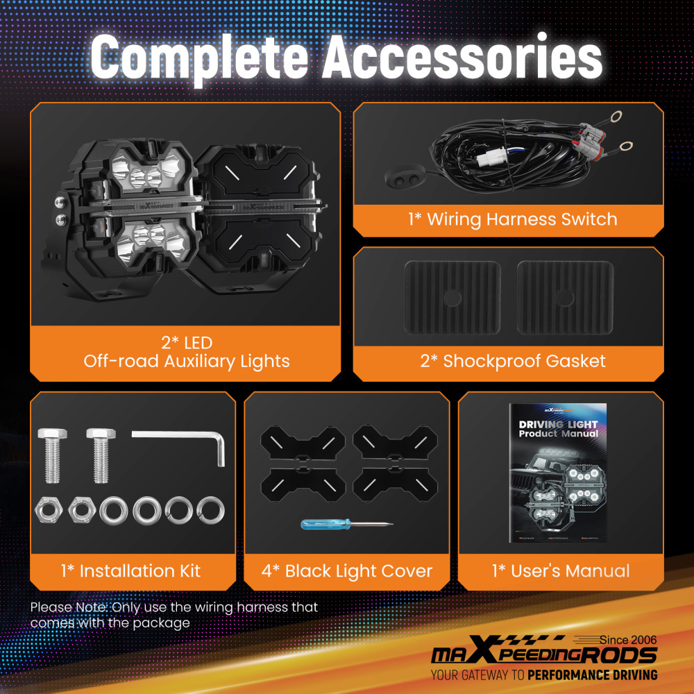 7inch Matte Black LED Driving Lights Spot BeamSide Shooter RGB DRL Offroad