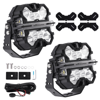 7inch Square Matte Black LED Driving Lights Spot BeamSide Shooter DRL Offroad