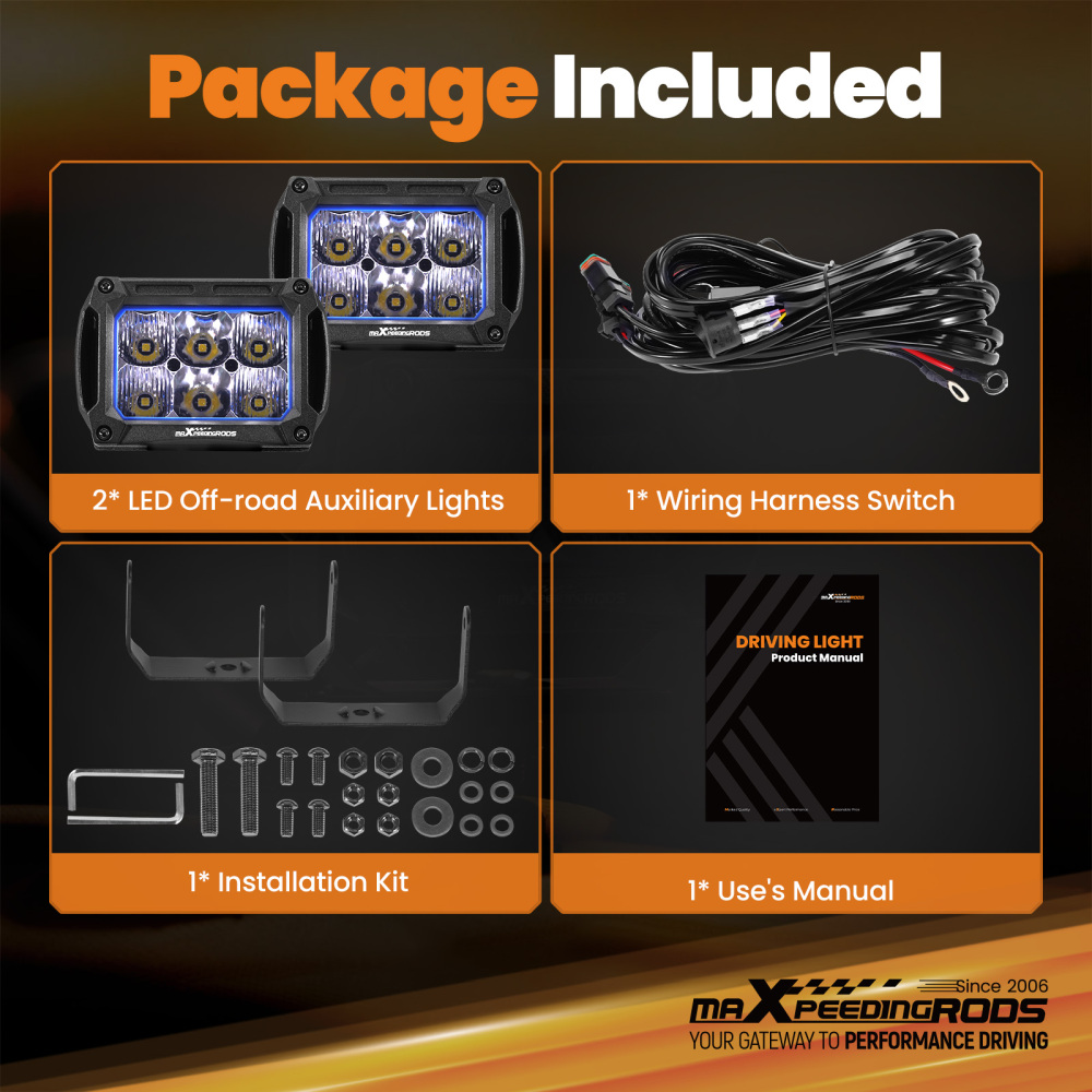 Barra LED 60W 4,4 for Fuoristrada 6000lm Spot Flood Bianco 5700K